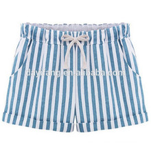 fashion Ladies shorts cotton twill strip beach shorts hot shorts